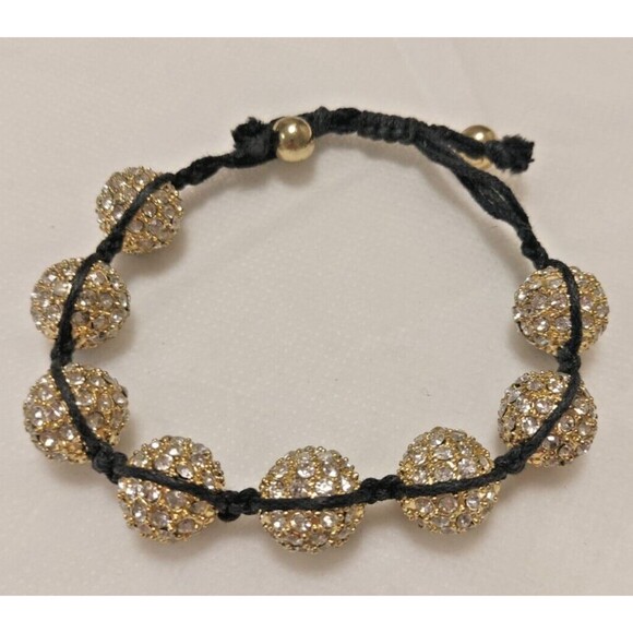 3 Lot Shamballa Handmade Gold Round Beads Braided Adjustable Bracelet Unisex NWT - Picture 9 of 10